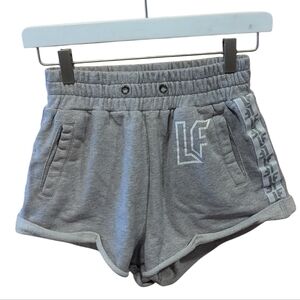 LF The Brand Small Gray Sporty Shorts Athleisure Logo Stripe Retro Baddie Girlie